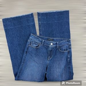 Ann Taylor "The Wide Leg" Mid Rise Jean Dark Wash